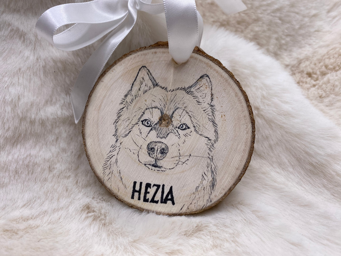 Boule de Noël Personnalisée - Rondin de bois