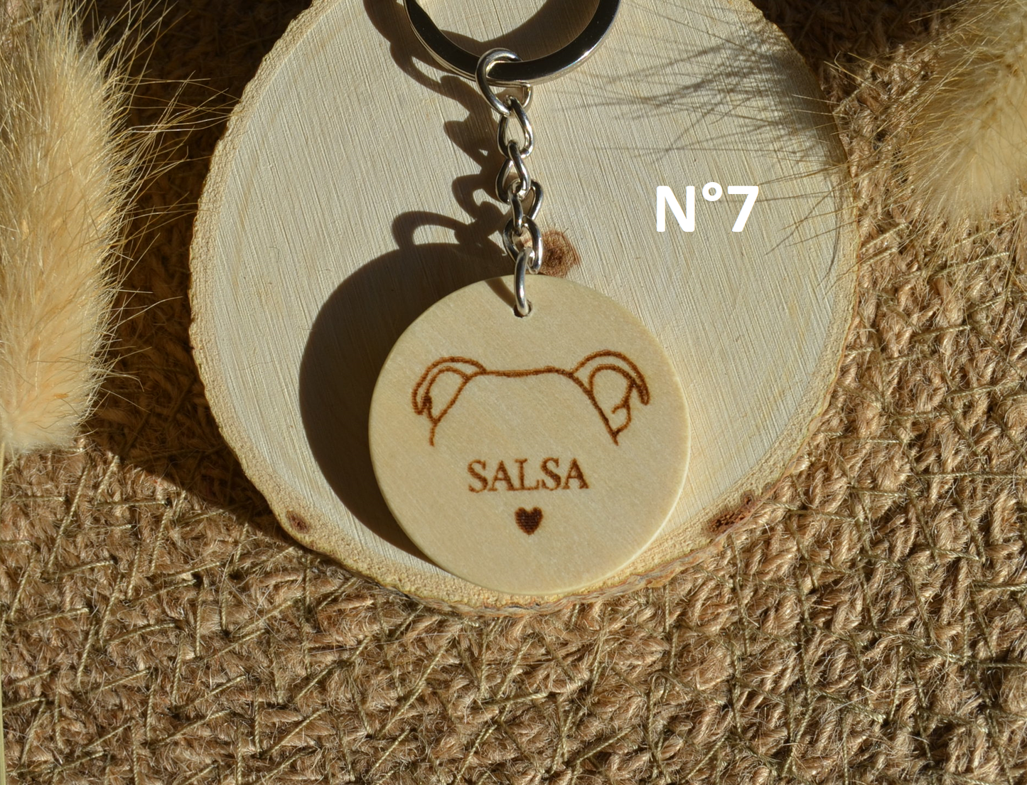 Porte Clé Bois Oreilles de toutou - Personnalisé