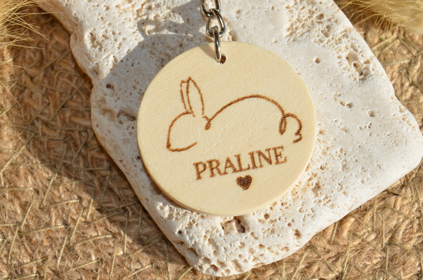 Porte Clé Bois Lapinou - Personnalisé