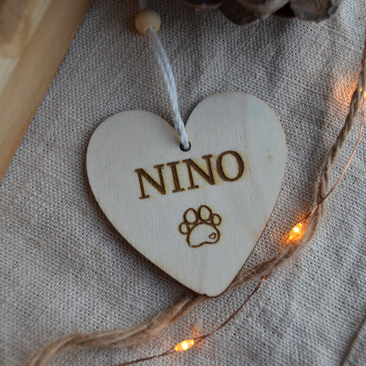 Boule de Noël - Cœur sur patte