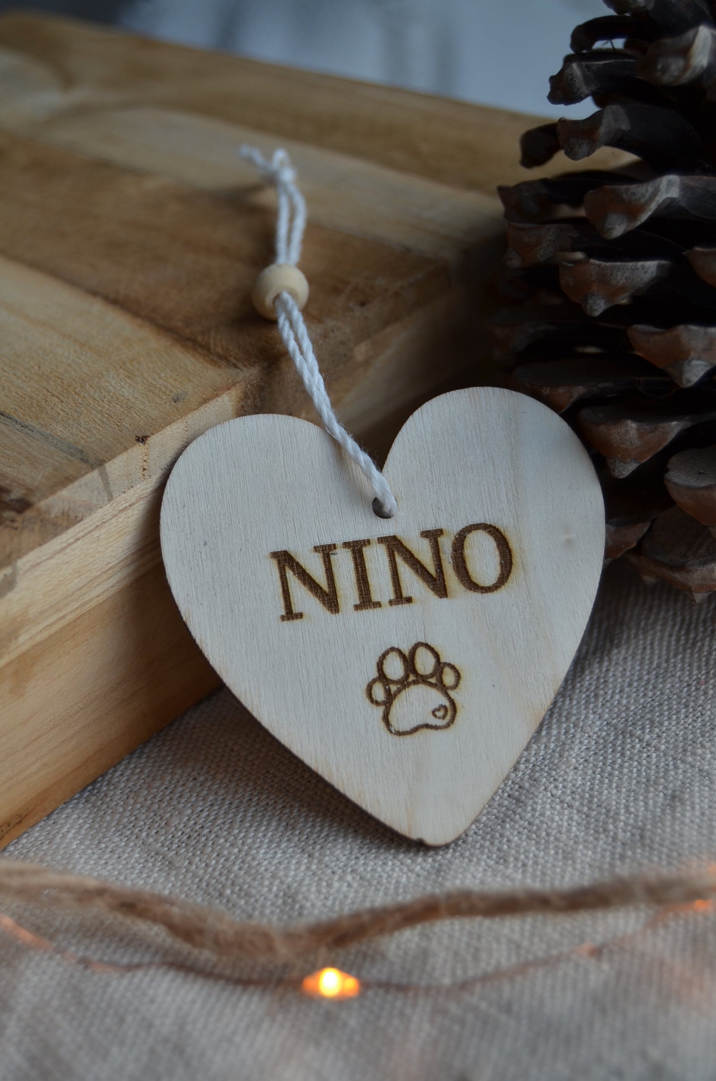 Boule de Noël - Cœur sur patte