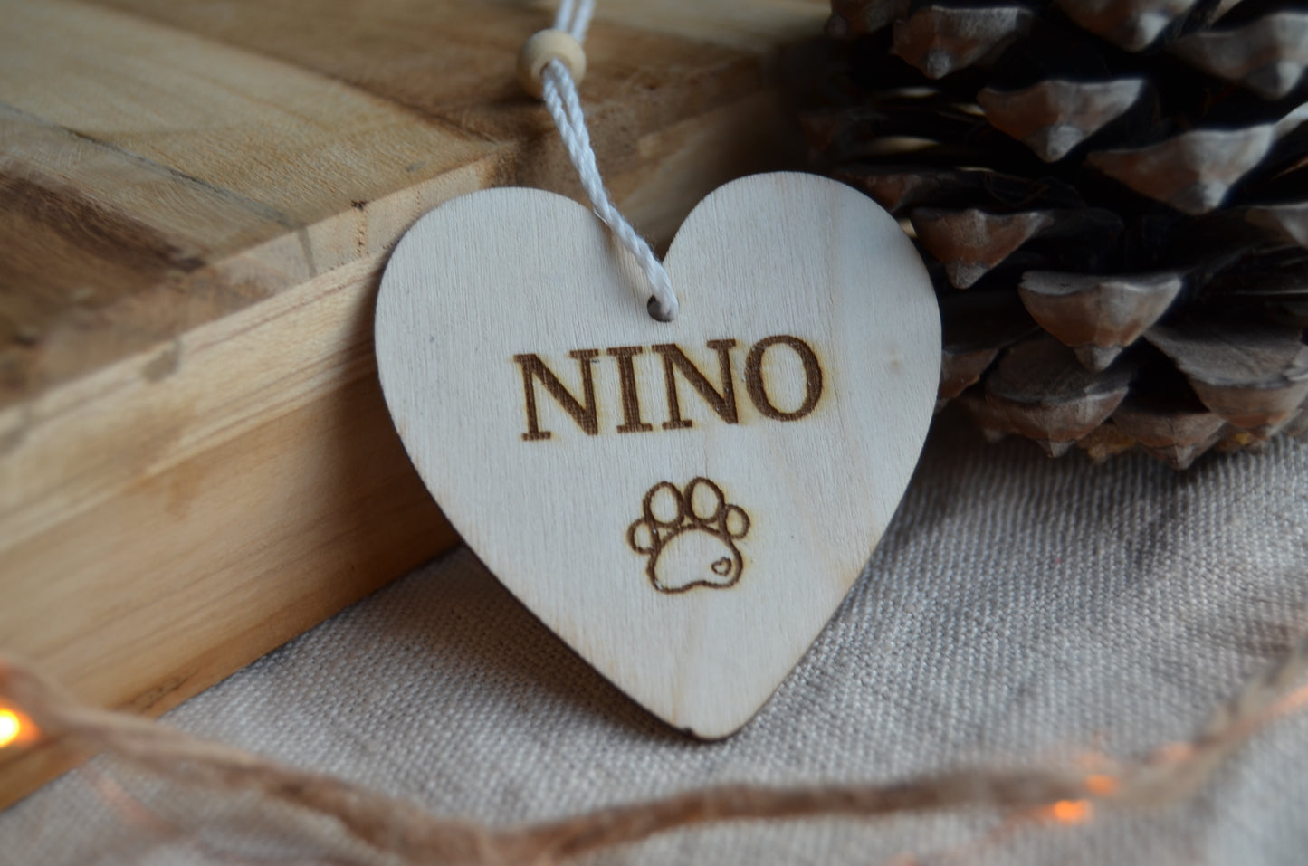 Boule de Noël - Cœur sur patte