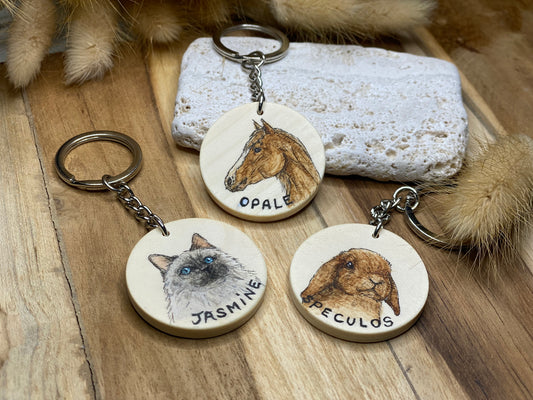 Porte Clé Bois Double Face recto/verso Personnalisable