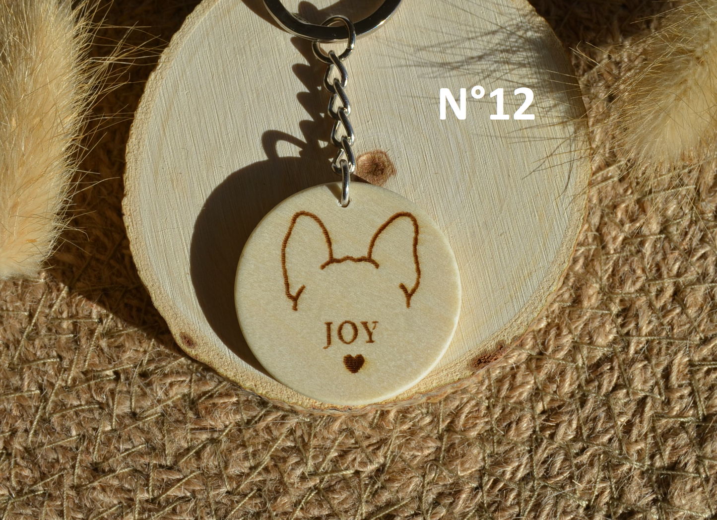 Porte Clé Bois Oreilles de toutou - Personnalisé