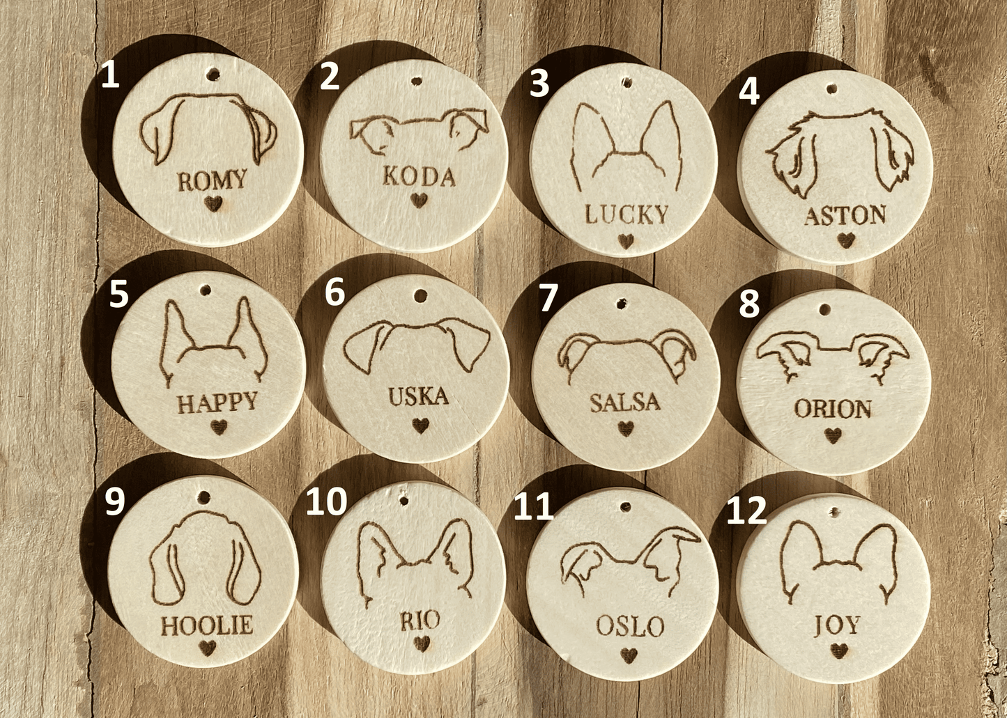 Porte Clé Bois Oreilles de toutou - Personnalisé