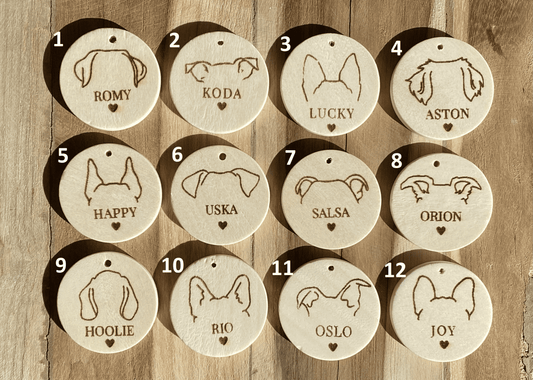 Porte Clé Bois Oreilles de toutou - Personnalisé