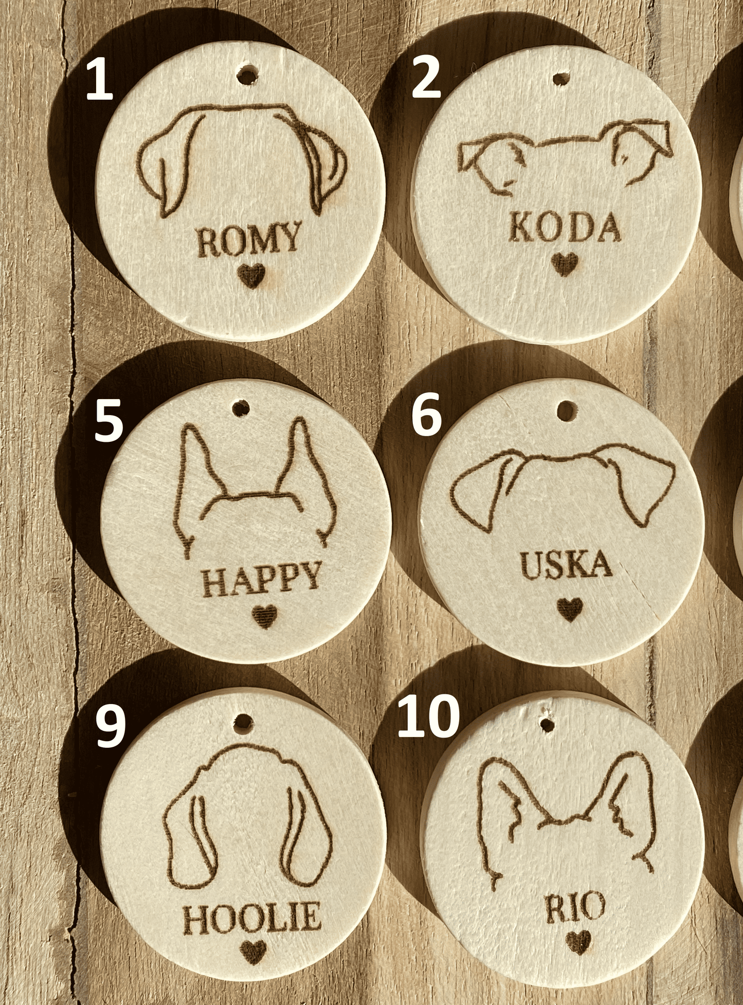 Porte Clé Bois Oreilles de toutou - Personnalisé