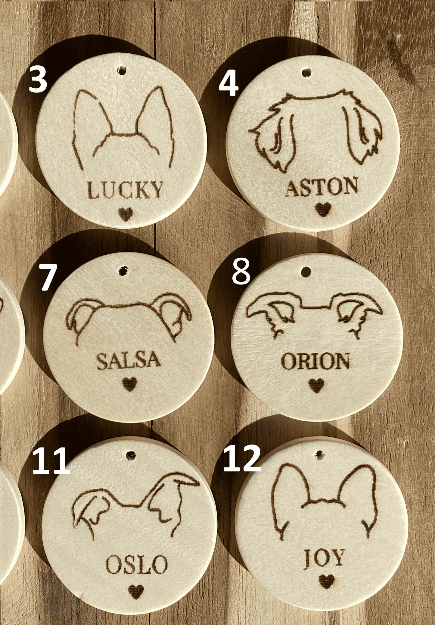 Porte Clé Bois Oreilles de toutou - Personnalisé